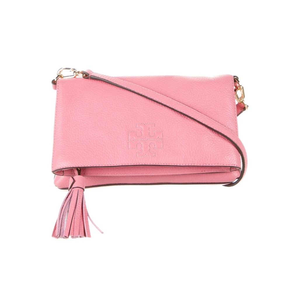 Tory Burch Leather Crossbody Bag LIGHT PINK with 2 Tassels